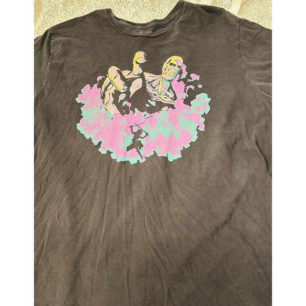 Attack On Titan Anime Men's Black Short Sleeve T Shirt Adult XXL Tee 2XL  A200